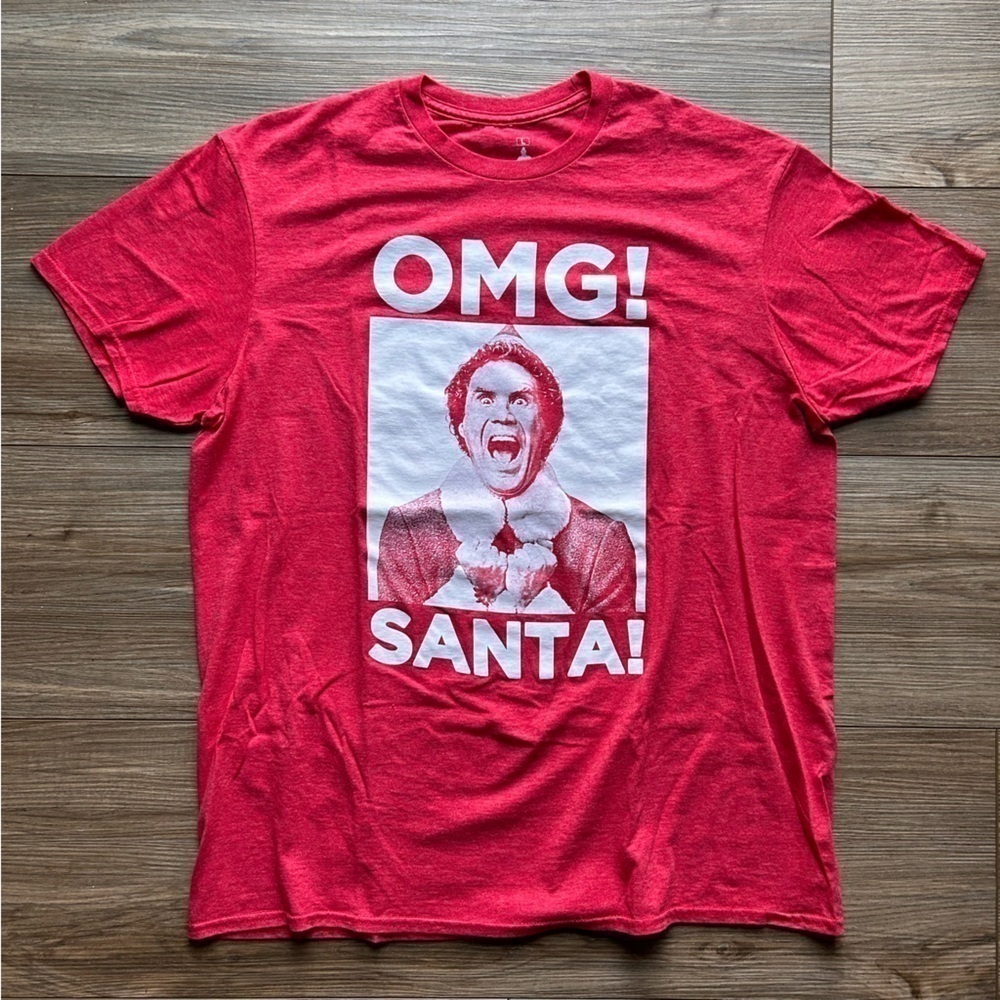 Graphic T-Shirts | Elf the movie, “OMG Santa” T-Shirt (L)